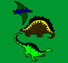 Dibujo Tres clases de dinosaurios pintado por ffffffranco