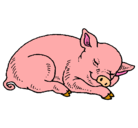 Dibujo Cerdo durmiendo pintado por nnnn