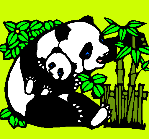 Dibujo Mama panda pintado por ternu