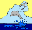 Dibujo Delfín y gaviota pintado por ferny000