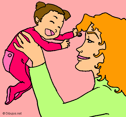 Dibujo Madre con su bebe pintado por albica