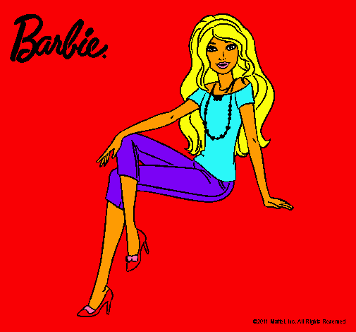 Dibujo Barbie moderna pintado por merinda