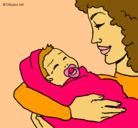 Dibujo Madre con su bebe II pintado por JEPALMA