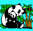 Dibujo Mama panda pintado por misilina