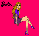Dibujo Barbie sentada pintado por panocha