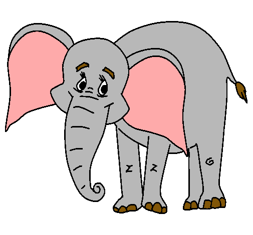 Dibujo Elefante feliz pintado por leonardoiair