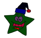 Dibujo estrella de navidad pintado por DRACUA