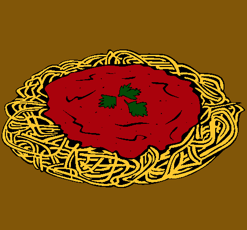 Dibujo Espaguetis con queso pintado por angelitax