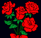 Dibujo Ramo de rosas pintado por colchas