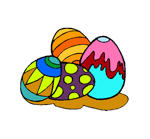 Dibujo Huevos de pascua pintado por apry