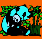 Dibujo Mama panda pintado por qwertyuiopas