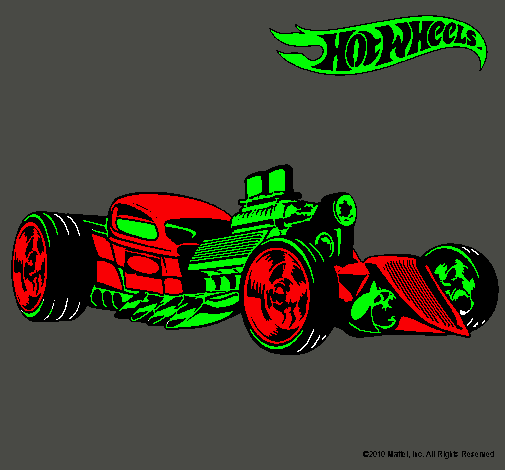 Dibujo Hot Wheels 10 pintado por dracula