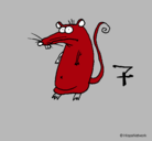 Dibujo Rata pintado por lenche