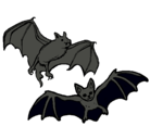 Dibujo Un par de murciélagos pintado por murcielago
