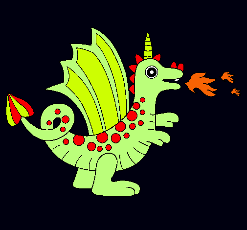 Dibujo Dragón alegre II pintado por popalba