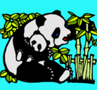Dibujo Mama panda pintado por Valen2468