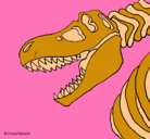 Dibujo Esqueleto tiranosaurio rex pintado por Pantaraya