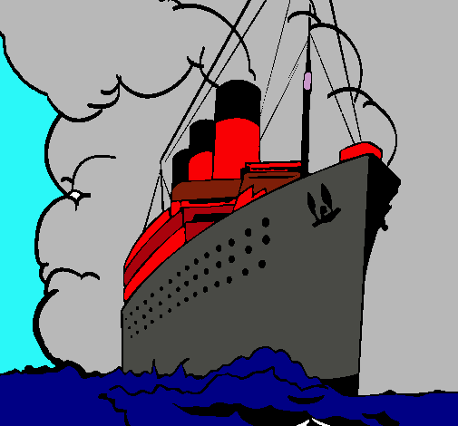 Dibujo Barco de vapor pintado por danira