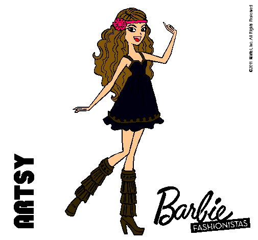 Dibujo Barbie Fashionista 1 pintado por Laida