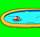 Dibujo Pelota en la piscina pintado por tapun