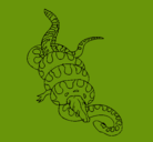 Dibujo Anaconda y caimán pintado por lizandy