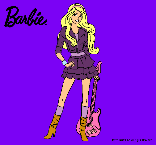 Dibujo Barbie rockera pintado por cloe22