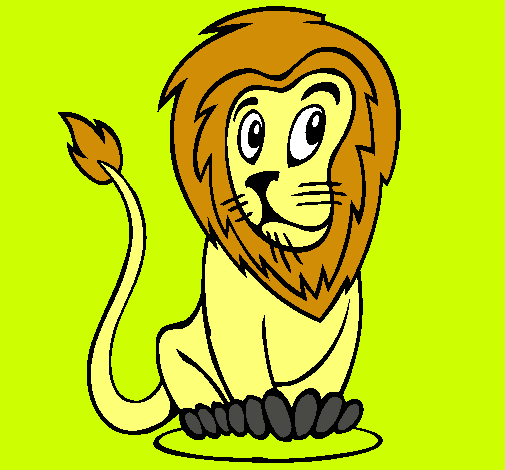 Dibujo León pintado por lizandy