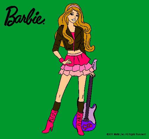 Dibujo Barbie rockera pintado por Saara07
