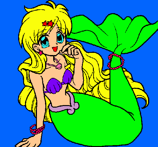 Dibujo Sirena pintado por clauditaz