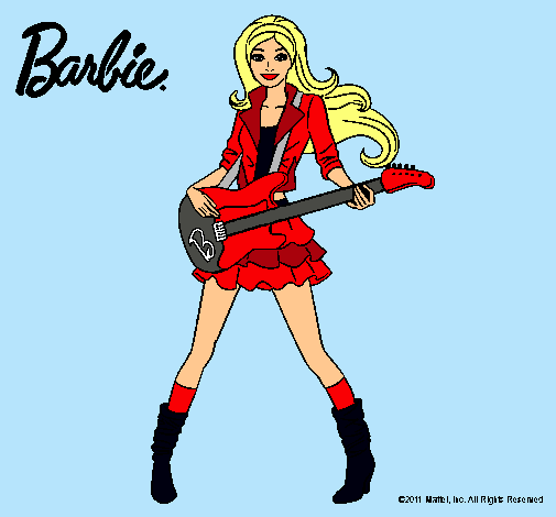 Dibujo Barbie guitarrista pintado por Lasmitica