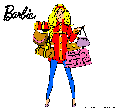 Dibujo Barbie de compras pintado por aymes