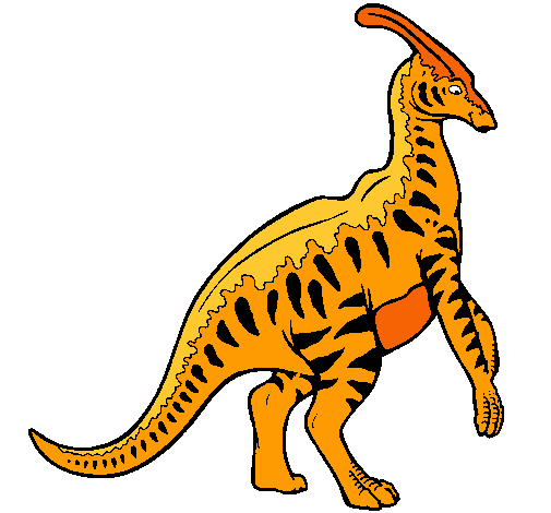 Dibujo Parasaurolofus con rayas pintado por memito