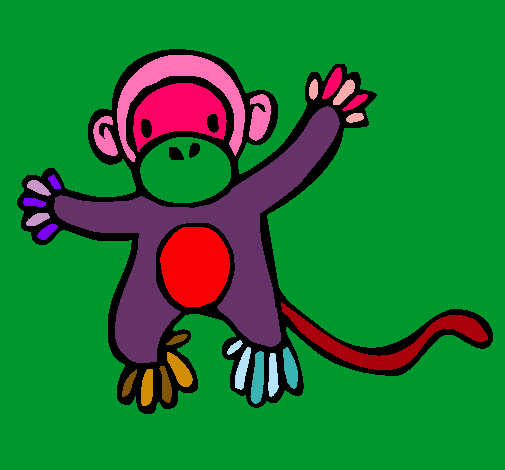 Dibujo Mono pintado por alejoyita