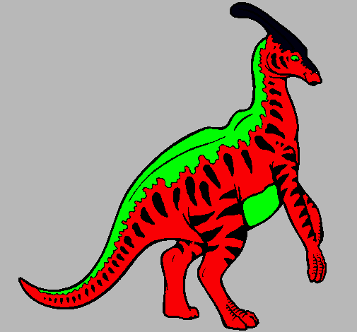 Dibujo Parasaurolofus con rayas pintado por dervin44