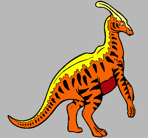 Dibujo Parasaurolofus con rayas pintado por IanShadow