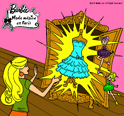 Dibujo El vestido mágico de Barbie pintado por lunamay