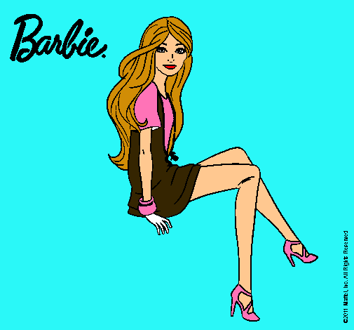 Dibujo Barbie sentada pintado por CarmenTQ