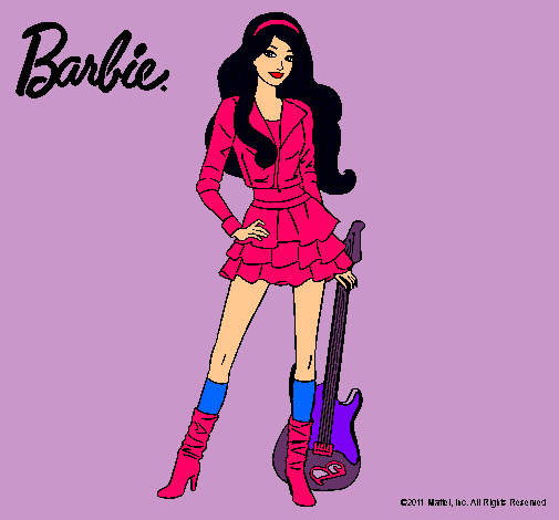 Dibujo Barbie rockera pintado por bonbon