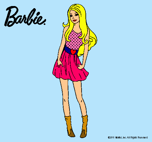 Dibujo Barbie veraniega pintado por piff