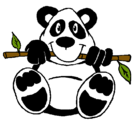 Dibujo Oso panda pintado por pandass