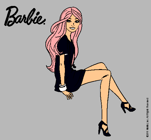 Dibujo Barbie sentada pintado por el_eclipse