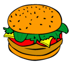 Dibujo Hamburguesa completa pintado por hamburger