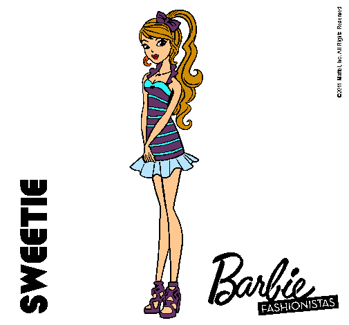 Dibujo Barbie Fashionista 6 pintado por evilo