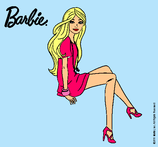 Dibujo Barbie sentada pintado por Lasmitica
