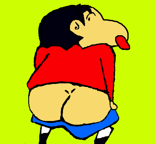 Dibujo Shin Chan pintado por bryaniker