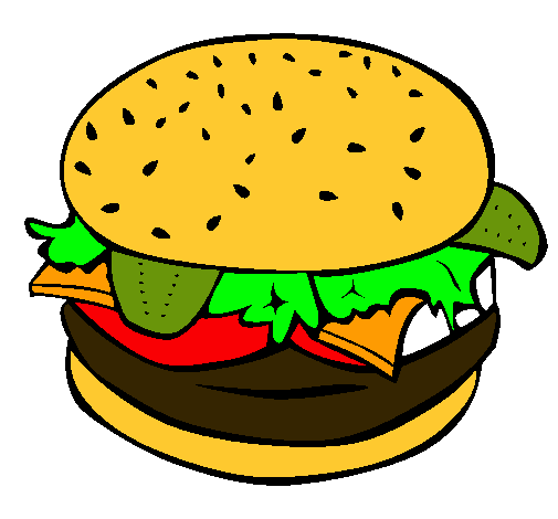 Dibujo Hamburguesa completa pintado por Kamiharo