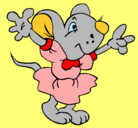 Dibujo Rata con vestido pintado por carlosa