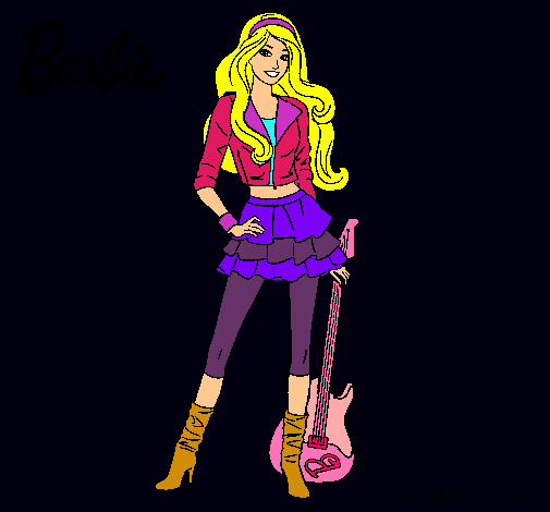 Dibujo Barbie rockera pintado por patry1234