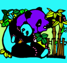 Dibujo Mama panda pintado por diego02