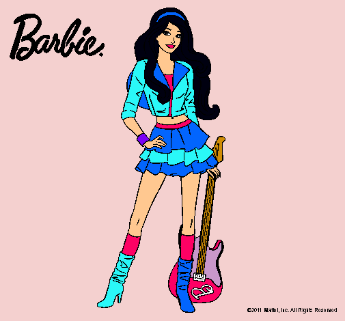 Dibujo Barbie rockera pintado por CarmenJBieber